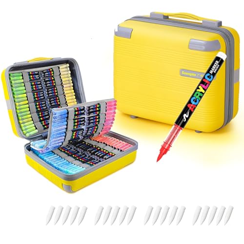 Guangna 360 acrylic paint markers for stones, fabric, wood, and more